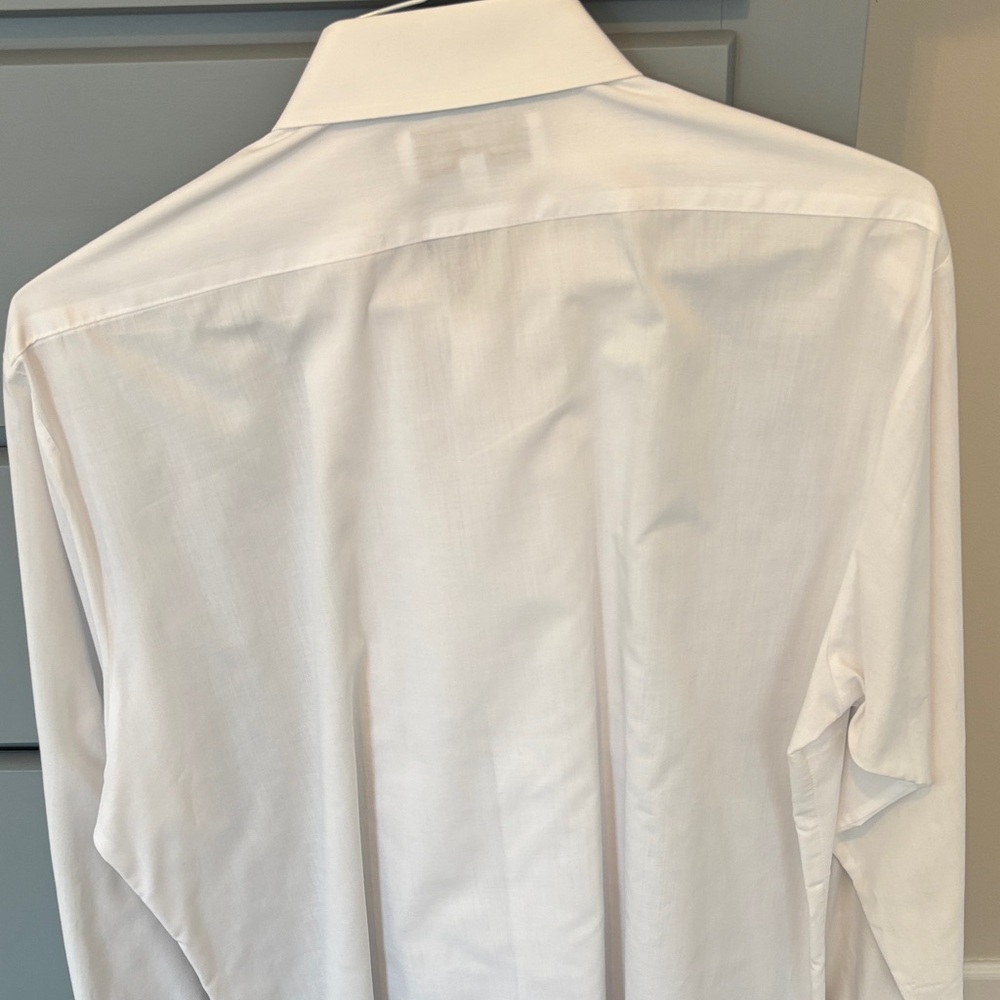 Pierre Balmain White Pleated Front Dress Shirt - 16.5; 34/35 - Picture 4 of 8